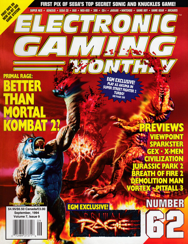 Electronic Gaming Monthly Issue 62 (September 1994) cover
